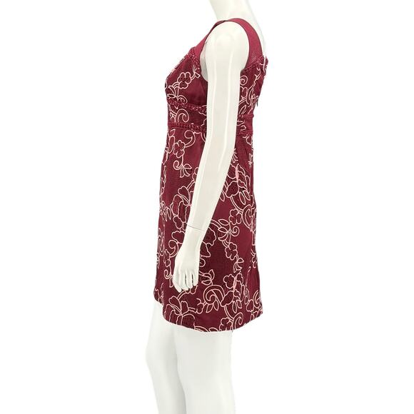 Moulinette Soeurs Anthropologie Dress Womens 6P Burgundy Ariana Lace Cocktail - Picture 4 of 9